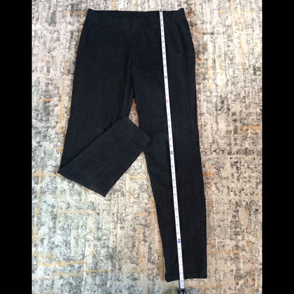 SOFT SURROUNDINGS COTTON BLACK/METALLIC PULL ON PANTS! - Picture 4 of 5